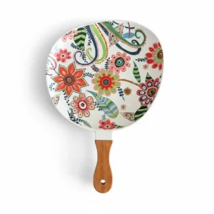 25cm Flower Print Plate/Dark Handle