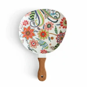 20cm Flower Print Plate/Dark Handle